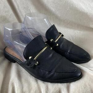 Steve Madden Womens Size 7.5 Black Leather Mules Slip On Shoes Laaura READ MORE​